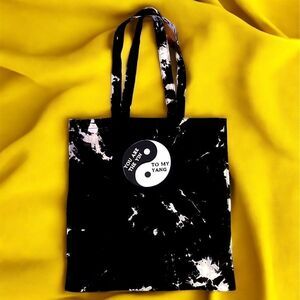 COPY - NWT Wool + Pepper Co. Yin & Yang Black & White Tie dye Cotton Tote Bag